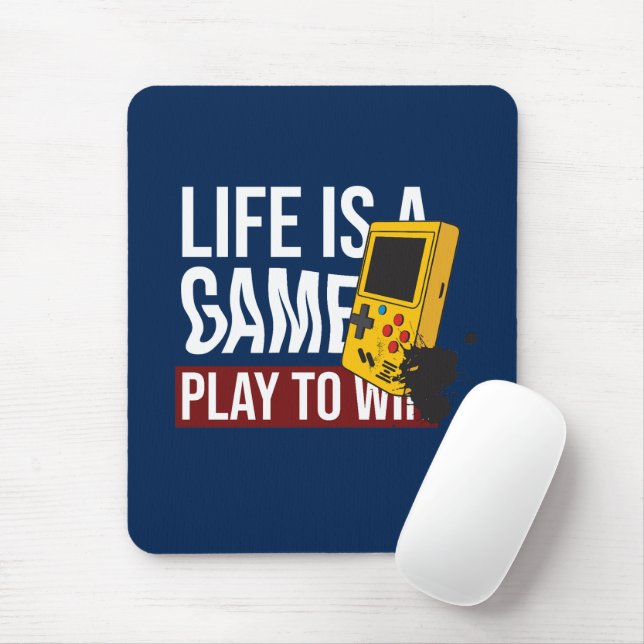 LIFE IS A GAME PLAY TO WIN MOUSE PAD (With Mouse)
