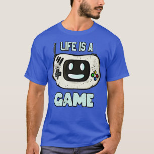 Life Is A Game toon Gaming Console Face T-Shirt