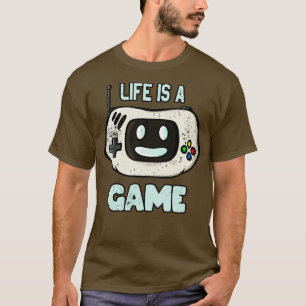 Life Is A Game toon Gaming Console Face T-Shirt