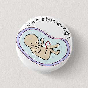 Life is a human right! pro-life 1 inch round button