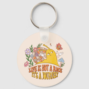 Life Is A Journey – Cute Snail, Mushrooms & Flower Keychain