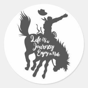 Life is a journey enjoy - Choose background colour Classic Round Sticker