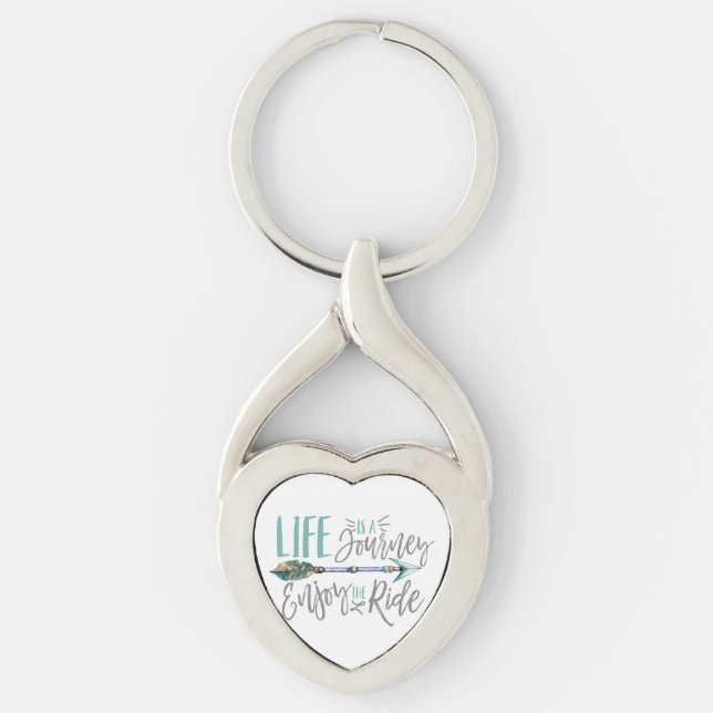 Life is a Journey Enjoy the Ride Boho Wanderlust Keychain (Front)