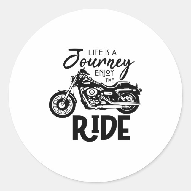 LIFE IS A JOURNEY-ENJOY THE RIDE CLASSIC ROUND STICKER (Front)