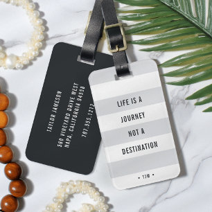 Life is a Journey   Monogrammed Travel Quote Luggage Tag