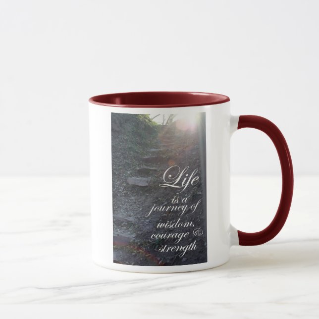 Life is a Journey quote inspirational coffee cup (Right)