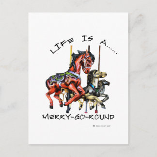 Life Is A Merry-Go-Round Postcard