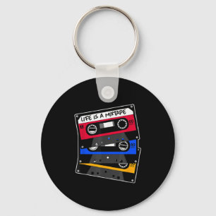 Life Is A Mixtape Old School Cette Tape Keychain