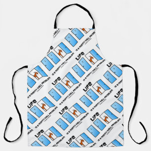 Life Is A Monty Hall Problem Three Doors Humour Apron