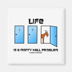 Life Is A Monty Hall Problem (Three Doors) Magnet
