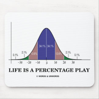 Life Is A Percentage Play (Statistics Humour) Mouse Pad