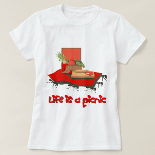 Life is a Picnic... for Ants Ladies Petite Tshirt
