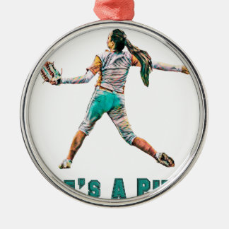 Life Is a Pitch Metal Ornament