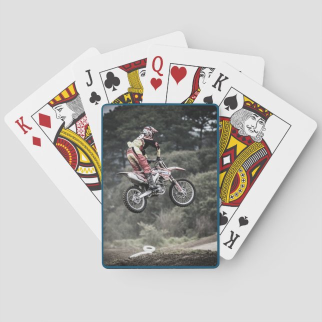 Life is a race positive vibes and motorcycle  playing cards (Back)