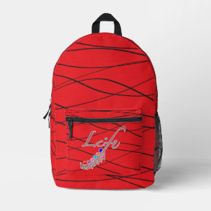 Life is a Roller Coaster Printed Backpack