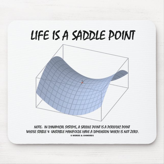 Life Is A Saddle Point (Math & Geometry) Mouse Pad (Front)
