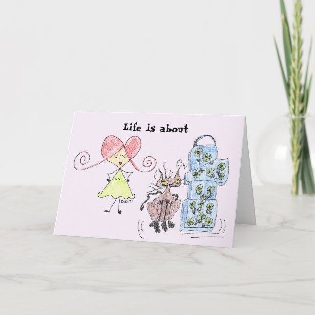 Life is about accepting your friend's baggage card (Front)