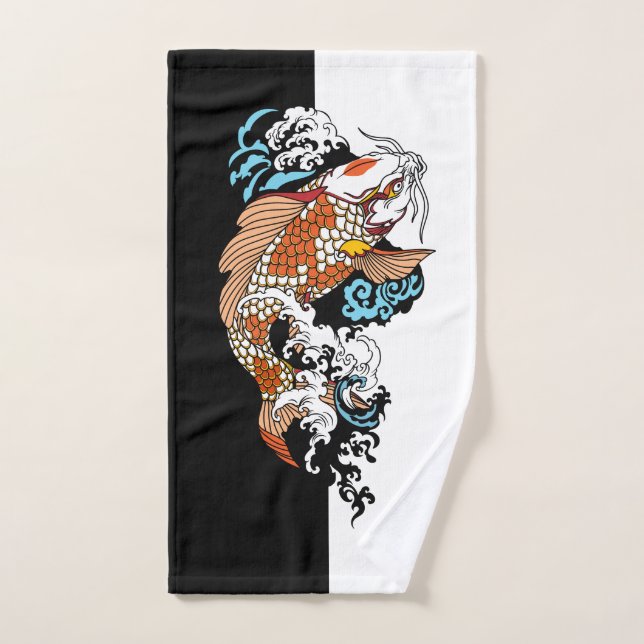 Life is about balance. Japanese koi carp fish Bath Towel Set (Hand Towel)