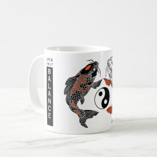 Life is about balance. Two koi and yin yang symbol Coffee Mug