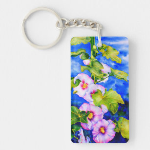 Life is about the Journey -Hollyhocks Keychain