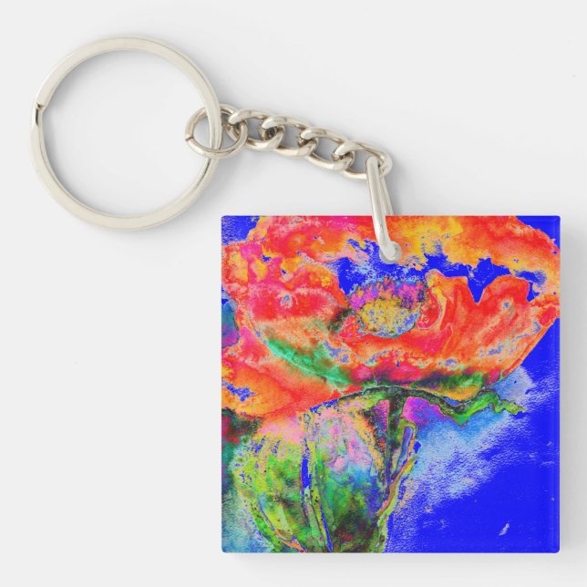 Life is about the Journey - red poppy Keychain (Front)