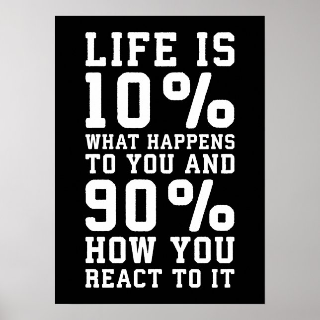 Life Is About What Happens To You vs How You React Poster (Front)