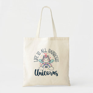 Life Is All Rainbows and Unicorns Cute Fantasy Tote Bag