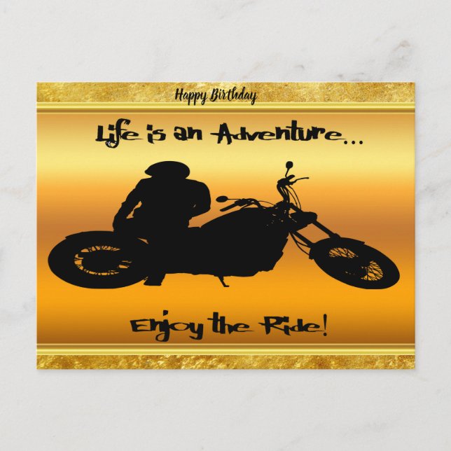 Life is an adventure enjoy the ride postcard (Front)