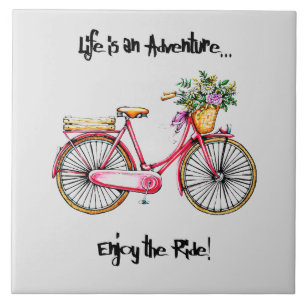 "life is an adventure enjoy the ride" tile