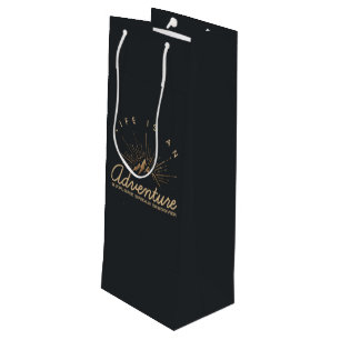 Life is an Adventure Explore Dream Discover Wine Gift Bag