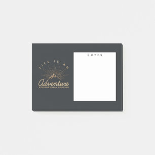 Life is an Adventure Mountain with Golden Sunrays Post-it Notes