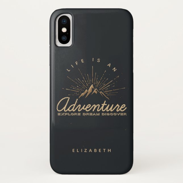 Life is an Adventure Mountain with Sunrays Case-Mate iPhone Case (Back)