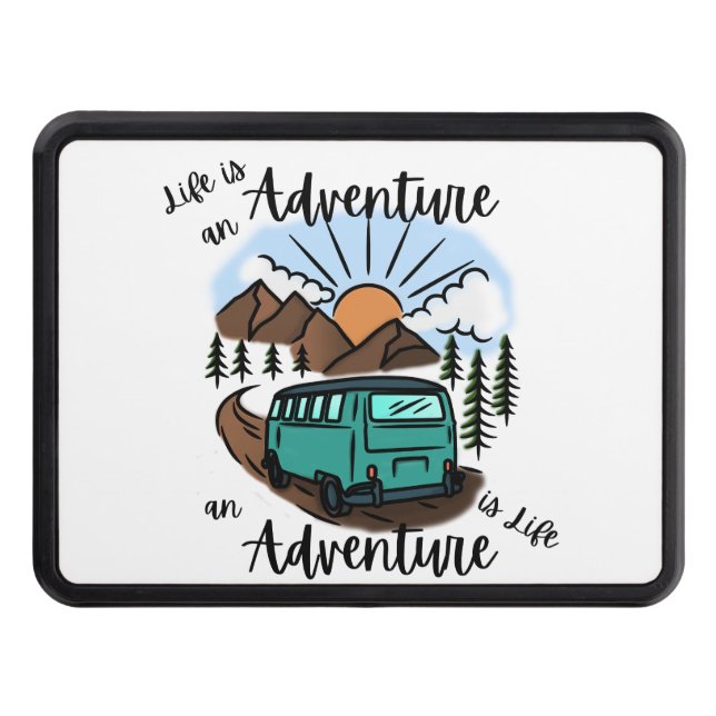 Life is an Adventure - Outdoor Enthusiast, Hiking, Trailer Hitch Cover (Front)