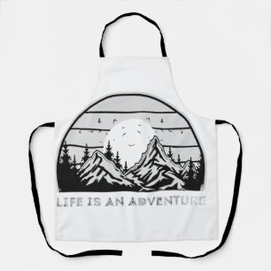 Life is an Adventure Sunset Mountain Vintage Apron