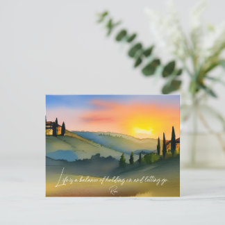 Life Is Balance Rumi Quote Pretty Sunset  Postcard