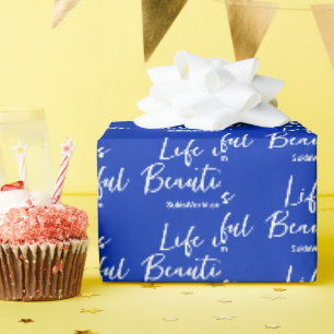Life is Beautiful Blog Brand Website Blue Wrapping Paper