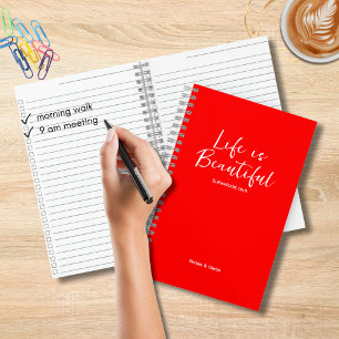 Life is Beautiful Blog Brand Website Red Checklist Notebook