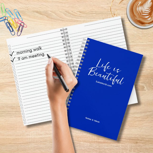 Life is Beautiful Blog Website Blue Checklist Notebook (Creator Uploaded)