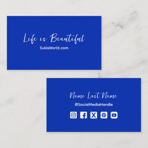 Life is Beautiful Blue Website Blog Social Media Business Card