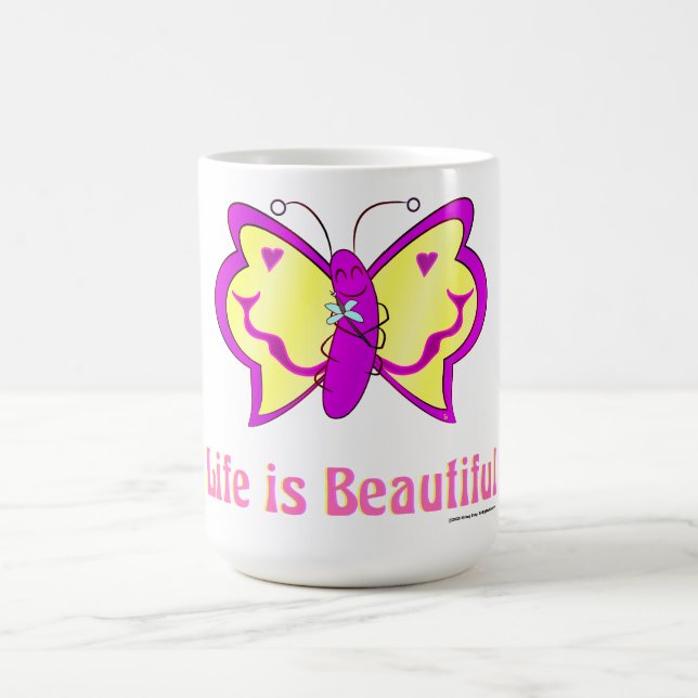 Life Is Beautiful Butterfly Coffee Mug (Center)