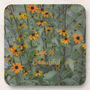 Life Is Beautiful Floral Coaster