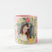 Life is Beautiful | Floral Design Photo Mug