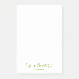 Life is Beautiful Green Blog Brand Website Post-it Notes