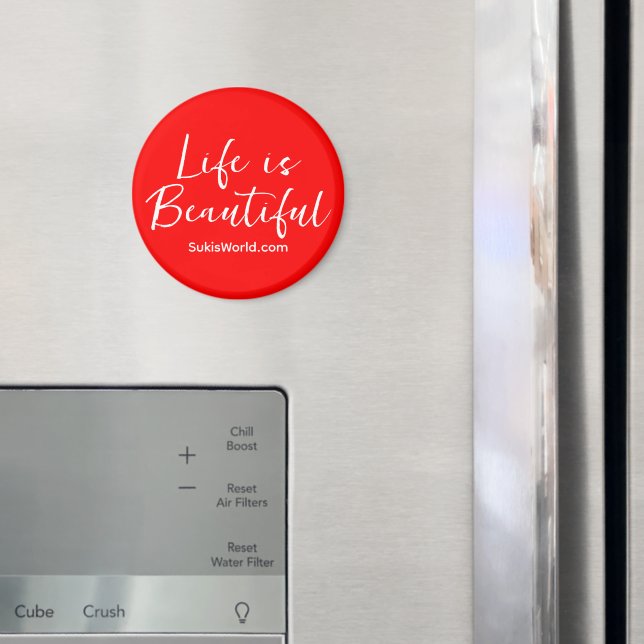 Life is Beautiful Red Brand Blog Website  Magnet (In Situ (Fridge))