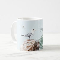 Life is Beautiful Sea Bird Ocean Wave Dragonfly
