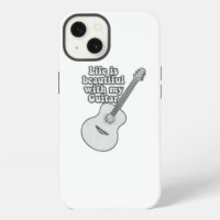 Life is beautiful with my guitar. black and white