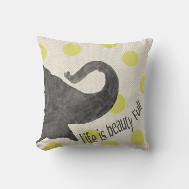 Life is Beauty Full Throw Pillow (Front)