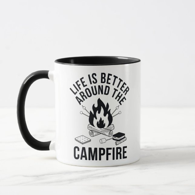 Life Is Better Around The Campfire Design Mug (Left)