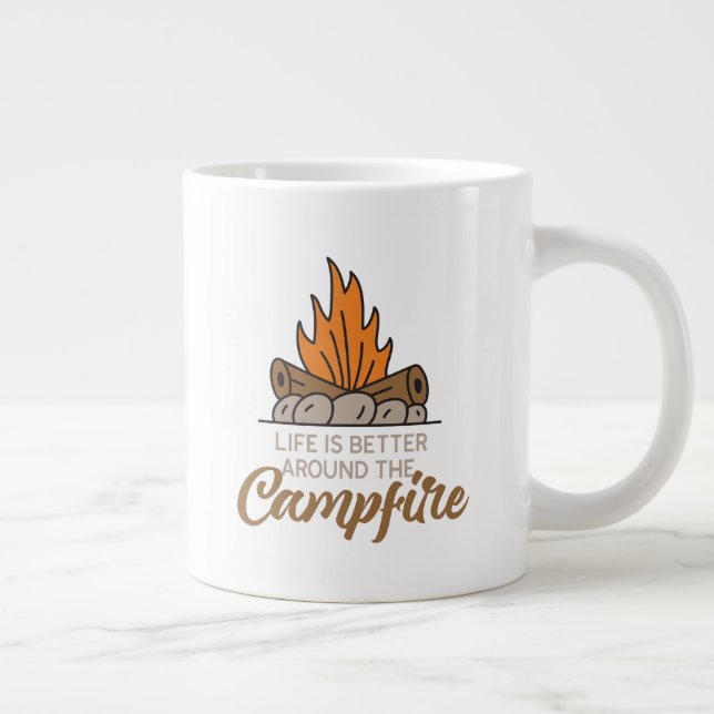 Life is Better Around the Campfire Large Coffee Mug (Right)