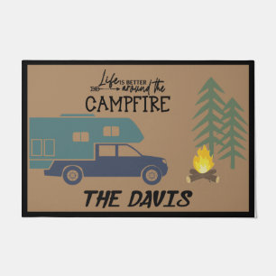 Life Is Better Around The Campfire Personalized Doormat